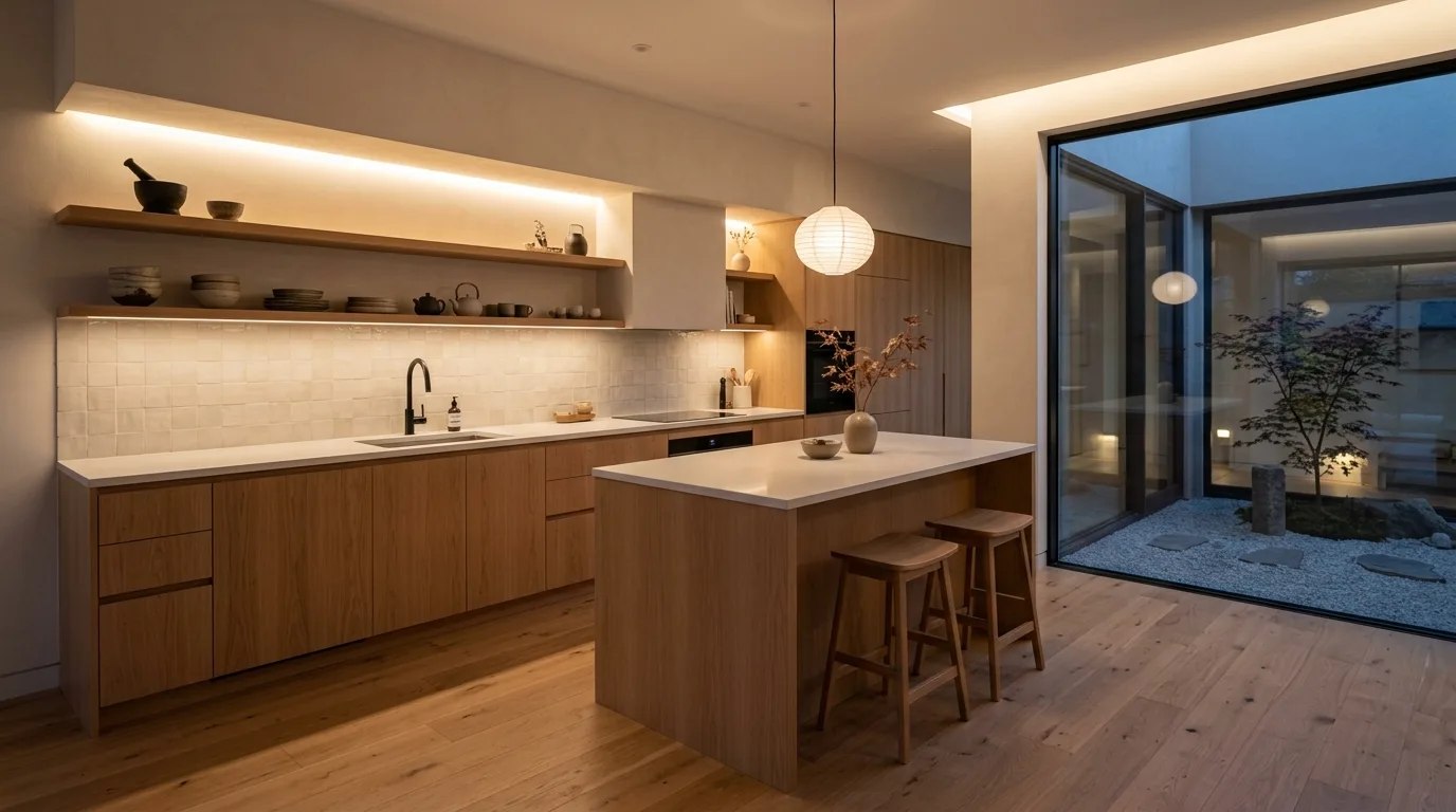 Finish with a kitchen that feels steady and serene inspiration for a Japandi kitchen.